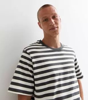 Серая хлопковая футболка в полоску Jack & Jones Jack & Jones, темно-серый