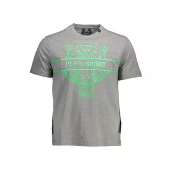 Серая хлопковая мужская футболка Plein Sport