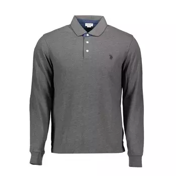 Серая хлопковая мужская рубашка поло U.S. Polo Assn.