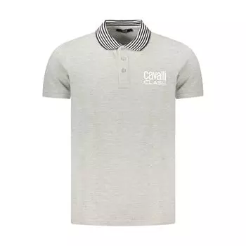 Серая хлопковая рубашка-поло Cavalli Class, Gray