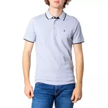 Серая хлопковая рубашка-поло Jack & Jones