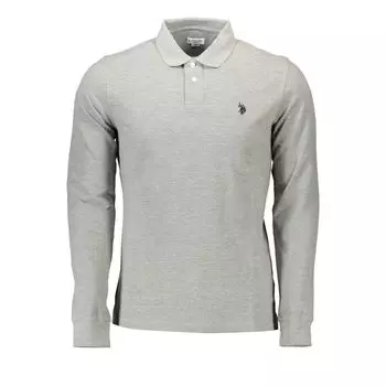 Серая хлопковая рубашка-поло U.S. Polo Assn., серый