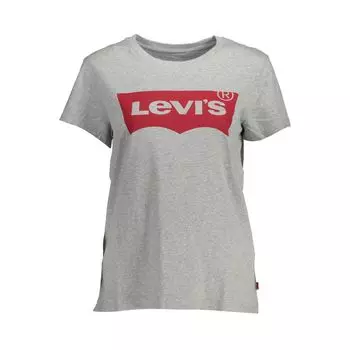 Серая хлопковая женская футболка Levis