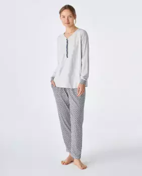 Серая хлопковая женская пижама J&J Brothers