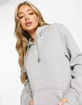 Серая худи с трилистником в центре adidas Originals