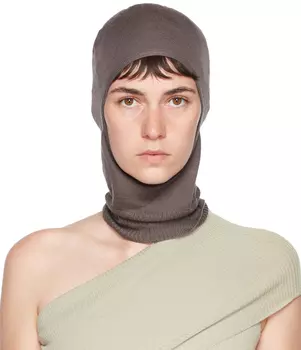 Серая кашемировая балаклава Rick Owens