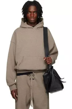 Серая классическая толстовка с капюшоном Fear of God ESSENTIALS