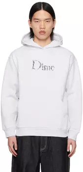 Серая классическая толстовка с капюшоном и черепом Dime