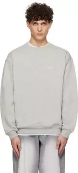 Серая классическая толстовка с маленьким логотипом Dime