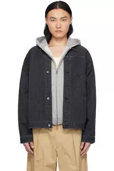 Серая короткая джинсовая куртка nanamica