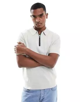 Серая короткая рубашка-поло на молнии Paul Smith PS Paul Smith