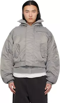 Серая куртка-бомбер A-2 Entire Studios