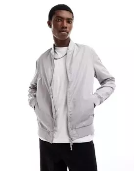 Серая куртка-бомбер AllSaints Bassett
