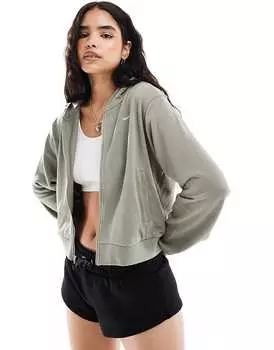 Серая куртка с капюшоном Nike – French Terry