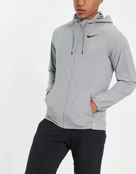 Серая куртка с капюшоном Nike Pro Training Flex Vent Max