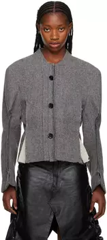 Серая куртка с необработанными краями HODAKOVA