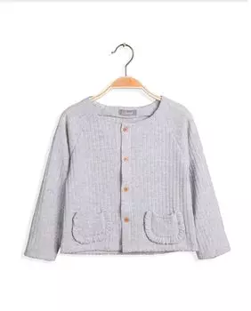 Серая куртка в рубчик для девочки Dadati, серый