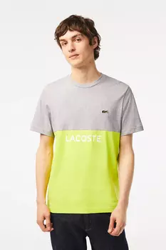 Серая/лаймовая мужская футболка F4L Lacoste, серый
