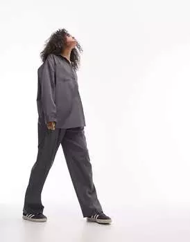 Серая легкая рубашка с длинными рукавами Topshop на заказ