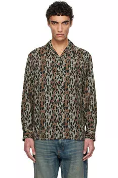 Серая леопардовая рубашка WACKO MARIA
