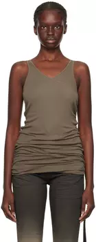 Серая майка-банан с двойным зигги Rick Owens DRKSHDW