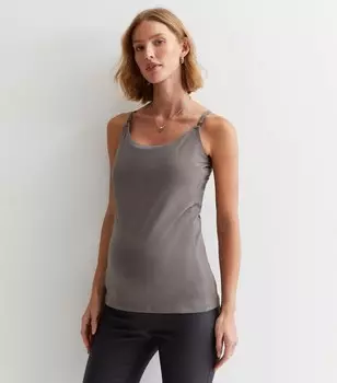 Серая майка для кормящих мам для беременных New Look, серый