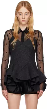 Серая майка с баской Givenchy