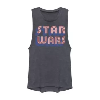 Серая майка с графическим рисунком Disney's Star Wars Juniors с логотипом Licensed Character