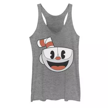 Серая майка с рисунком Cuphead для юниоров Big Smiling Face Licensed Character