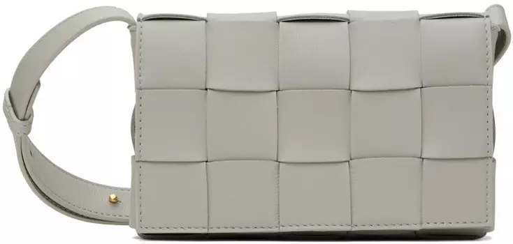 Серая маленькая сумка-кассета Bottega Veneta