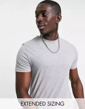 Серая меланжевая футболка с круглым вырезом ASOS DESIGN - GREY