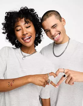 Серая меланжевая футболка с логотипом унисекс COLLUSION