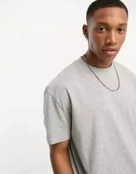 Серая меланжевая футболка свободного кроя ASOS Design