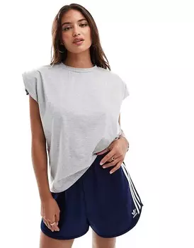 Серая меланжевая майка с подплечниками ASOS DESIGN