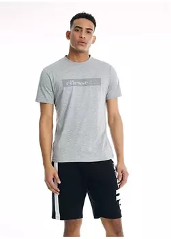 Серая меланжевая мужская футболка с круглым вырезом Ellesse