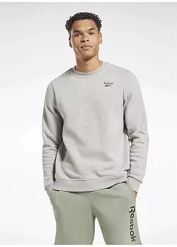 Серая меланжевая мужская толстовка с круглым воротником Reebok