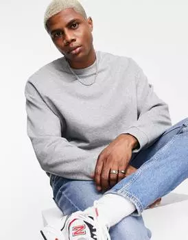 Серая меланжевая толстовка оверсайз ASOS DESIGN