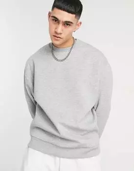 Серая меланжевая толстовка оверсайз ASOS DESIGN