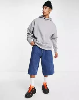 Серая меланжевая толстовка с капюшоном ASOS DESIGN