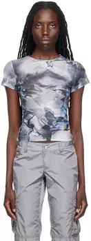 Серая мини-футболка Miaou