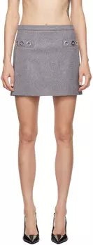 Серая мини-юбка с люверсами MSGM