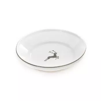 Серая миска-кольцо в виде оленя без ручки d: 32 см / высота: 7,4 см Gmundner Keramik, белый/серый