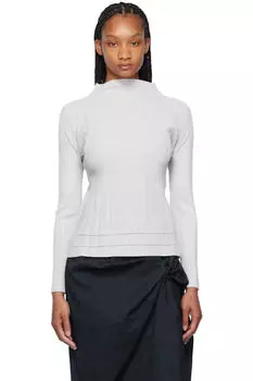 Серая мягкая водолазка со складками PLEATS PLEASE ISSEY MIYAKE