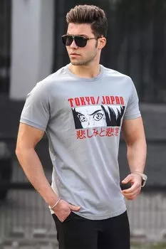 Серая мужская футболка 5224 MADMEXT