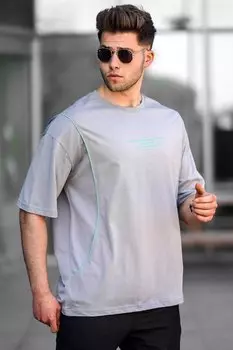 Серая мужская футболка Oversize 5234 MADMEXT