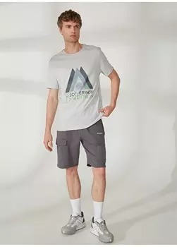 Серая мужская футболка с круглым вырезом с принтом Discovery Expedition