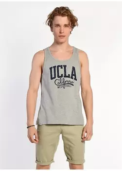 Серая мужская футболка с круглым вырезом Ucla