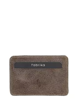 Серая мужская кожаная визитница Fabrika