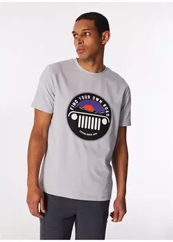 Серая мужская непринужденная футболка с круглым вырезом с принтом J4SM-TST7241 Jeep, серый