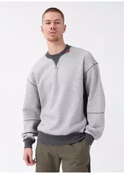 Серая мужская толстовка с круглым вырезом Armani Exchange